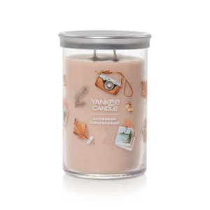 💛AFTERNOON SCRAPBOOKING💛YANKEE CANDLE 2 WICK TUMBLER💛20oz💛SOY-WAX BLEND - Picture 1 of 3