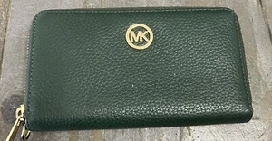 Michael Kors Jet Set Travel MK Signature Leather MF Phone Case Wristlet Wallet - Picture 1 of 12