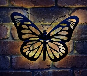 Butterfly Solar LED Wall Art 34cm Garden, Mother Day, Gift PRIMUS - Picture 1 of 2