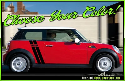 Calcomanías de rayas gráficas de vinilo para Mini Cooper R50 R56 F55 2002 2009 03 Foto 1 de 4