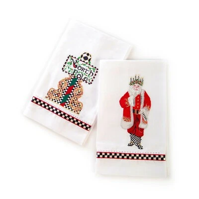 Toallas de invitados Mackenzie Childs SANTA LUCIA - Juego de 2 fiestas festivas bordadas Foto 1 de 3