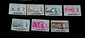 MALASIA KELANTAN 1965 NÚMEROS DE FLORES EN CONJUNTO DE 7 FINAS M/EN BUEN ESTADO/H - Imagen 1 de 1