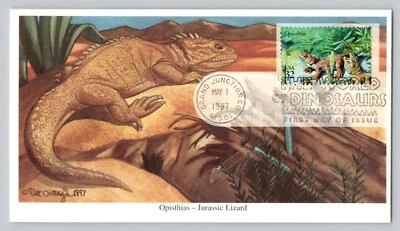 1997 Opisthias World of Dinosaurs FDC Mystic 32 Cent Stamp First Day Issue - Image 1 of 2