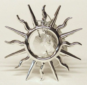 G 4095 Silver Sun Window Swarovski Stones Crystal 7.5cm Suction Cup - Picture 1 of 1