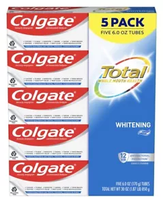 Colgate Total Whitening Gel Toothpaste 6 oz , 5 pk ( New) - Picture 1 of 8