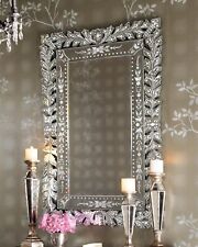 Large Venetian Style Wall Mirror Hand Engraved 48"T x 32"