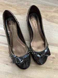 Etienne Aigner Women’s Ballet Flats Shoes Brown Gold Bow Size 8 - Picture 1 of 8