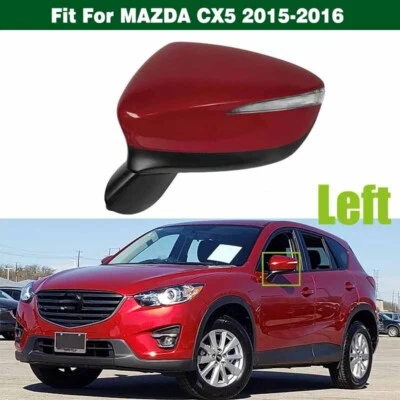Espejo retrovisor lateral del conductor luz de señal de giro plegable eléctrica roja 9 pines para Mazda CX5 2015-2016 Foto 1 de 4
