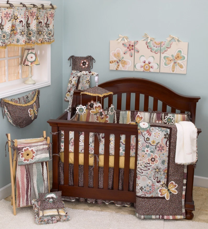 Dot Floral Penny Lane Crib Bedding Set Hamper Diaper Stacker Toybag - Image 1 of 1
