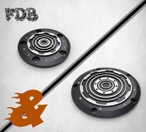 Fit H-D Smashing Gear Contrast Cut Timer & Derby Cover TOURING SOFTAIL DYNA TRIK - Picture 1 of 12