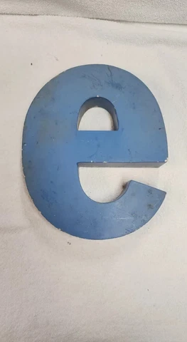 Vintage 3D BIG Metal Letter E.   11 inches Tall Cover