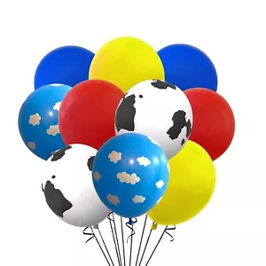 Paquete de 12 globos mixtos de nubes de vaca rojo azul y amarillo 12" Party Story Supply - Imagen 1 de 1