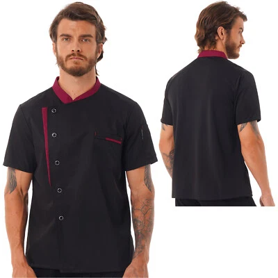 Unisex Men's Chef Coat Kitchen Uniform Cooking Restaurant Workwear Shirts Tops - Image 1 of 3
