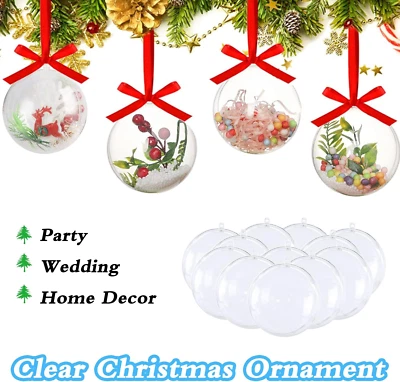 25 PCS Clear Fillable Ornaments - DIY Craft Balls for Christmas, Wedding, Party - Image 1 of 4