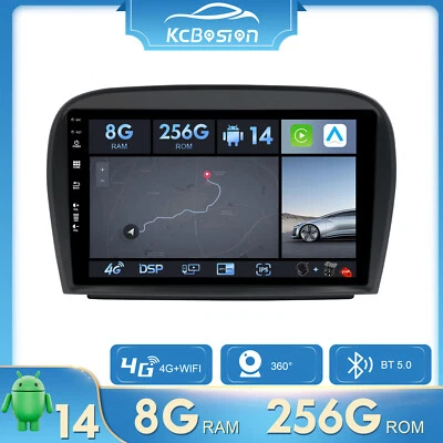  8G+256GB Autoradio Android 14 Für Mercedes SL R230 2005-2011 GPS Carplay DAB+BT - Bild 1 von 4