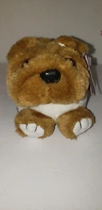 Vintage 1998 PUFFKINS PLUSH ANIMAL Bulldog Bosley Ugga Georgia With Tags - Picture 1 of 7