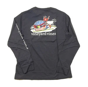 Vineyard Vines Boys Blue Blazer Ski Race Whale Graphic Long Sleeve Pocket Shirt - Picture 1 of 3