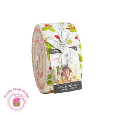 Moda CHRISTMAS STITCHED Fig Tree JELLY ROLL 40 strips Quilt FABRIC - Image 1 of 4