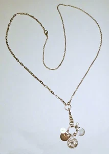 Anna Sheffield 925 One Wish 6 CHARM PAPIERCLIP HALSKETTE Citrin/Scheibe/FEDER 34" - Bild 1 von 6