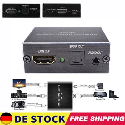 HDMI Stereo Audio Extractor Converter 4K * 2K HDMI to HDMI + Optical SPDIF 3.5mm - Bild 1 von 4