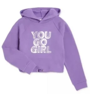 Athletic Works Girls Hoodie Sweatshirt Purple 14/16 Fleece Pullover Long Sleeve - Picture 1 of 11