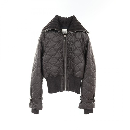 HERMÈS HERMES Blouson giacca con cerniera pelle marrone usato donnaa ta