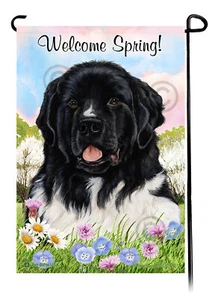 Bandera Welcome Spring Garden - Landseer Newfoundland - Imagen 1 de 1