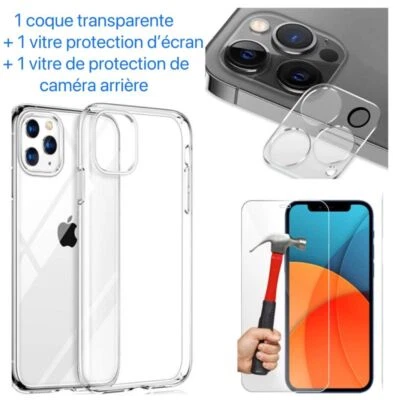 - SANS MARQUE/GÉNÉRIQUE POUR IPHONE Coque iphone 17 16 15 14 13 12 11+écran protection verre trempé+caméra objectif