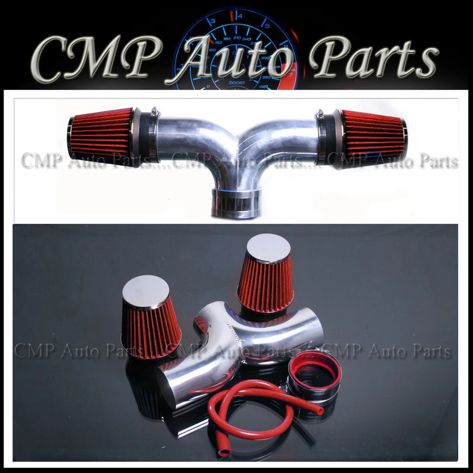 RED 2005-2009 2010 JEEP GRAND CHEROKEE 5.7L 6.1L SRT8 TWIN DUAL AIR INTAKE KIT - Image 1 of 1