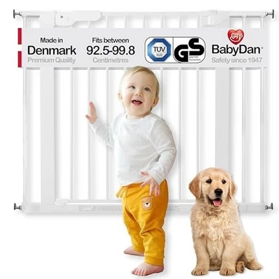 Babydan Schutzgitter Premier  Inkl. 3 Verlängerungen Weiß - Akzeptabel - Bild 1 von 4