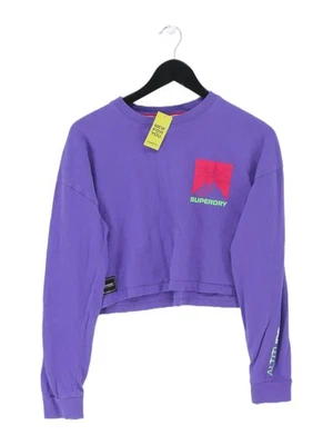 Superdry Women's Jumper UK 10 Purple 100% Cotton Round Neck Pullover - Image 1 of 4