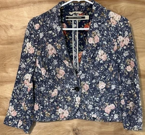 Daughters Of The Liberation Womens 04 Floral Linen Blend Blazer Anthropologie - Picture 1 of 8