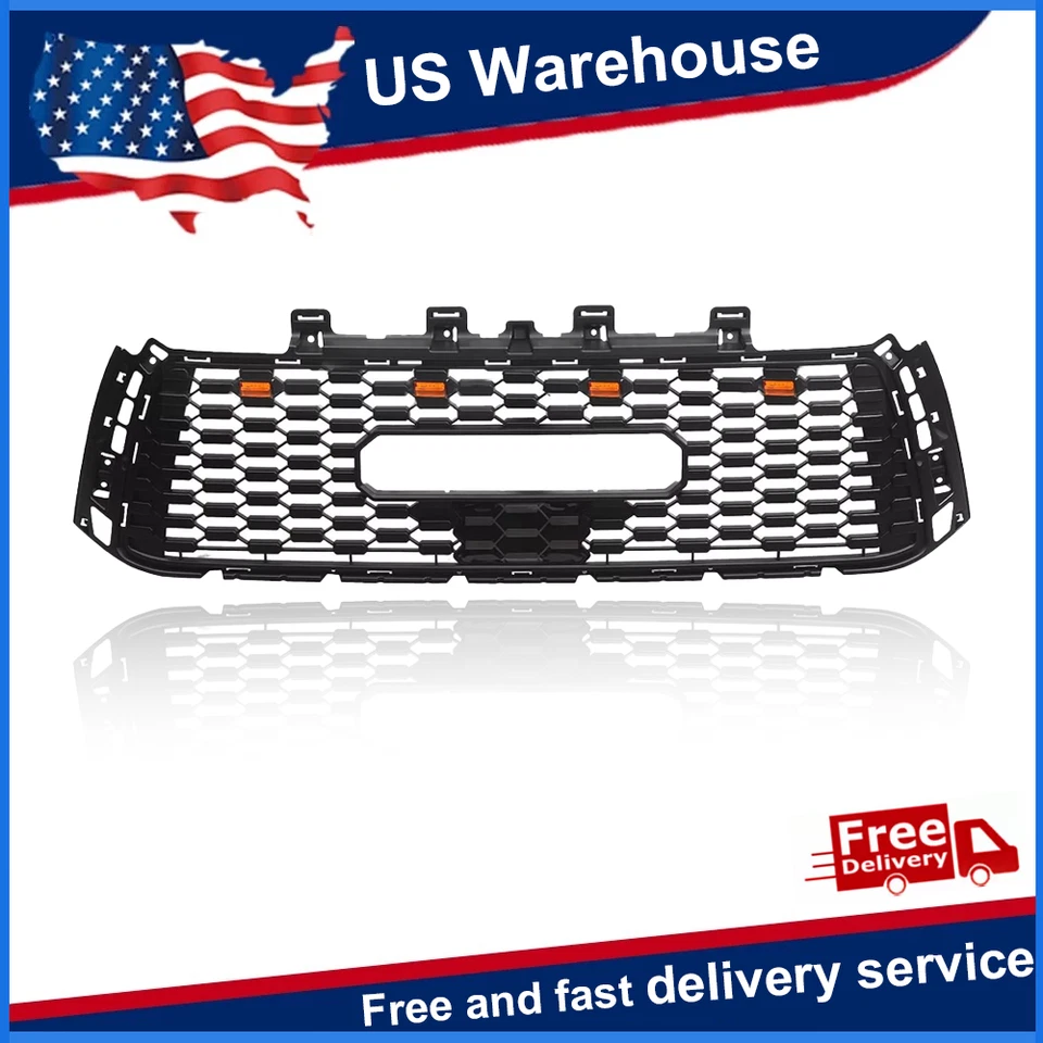 Parrilla delantera estilo Toyota Tundra TRD 2010-2013 con luces LED y letras Foto 1 de 4