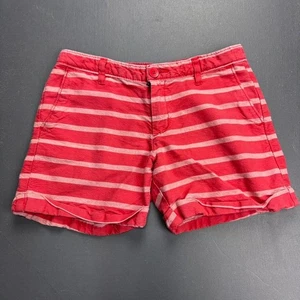 Gap Kinder gestreifte Shorts Mädchen Größe 12 rot pink Sommer Spielen Freizeit gerollte Manschette - Bild 1 von 8