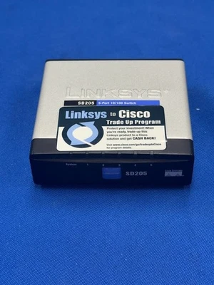 Cisco Linksys SD205 5-Port 10/100 Mbps Ethernet Network Switch w/12V Adapter - Image 1 of 4