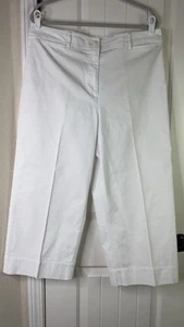 Talbots Pants 14 White Wide Leg Chino Modern Relaxed Day Out Spring Easter NWOT - Picture 1 of 14