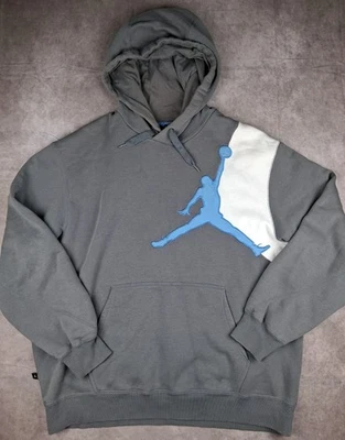 Nike Air Jordan Jumpman Hoodie Mens 2XL Gray Big Logo Sweatshirt Y2K Vintage - Image 1 of 4