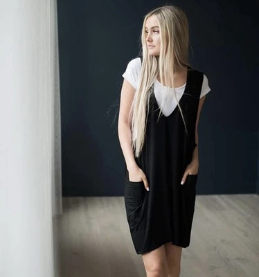 NUEVO Vestido tipo jersey Agnes & Dora Limitless para mujer XL 16-18 negro cómodo nuevo con etiquetas Foto 1 de 3