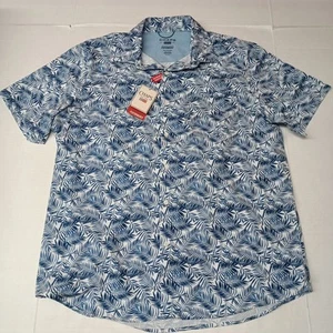 Chaps Everyday Performance Woven Shirt Herren Gr. XL blau Blumen Stretch UPF 50 - Bild 1 von 8