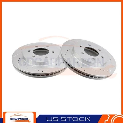 Brake Front Disc Rotors Drilled & Slotted For 2006 2007 2008 Lincoln Mark LT Foto 1 de 2