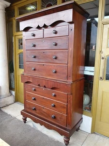 Antique Victorian Mahogany Chest on Chest STORAGE!STORAGE! FREE DELIVERY - Picture 1 of 24
