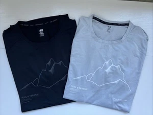 2 Stück H&M Sport Running T-Shirt, Größe M, grau/schwarz, guter Zustand - Bild 1 von 3