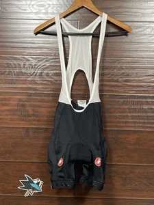 Culotte con tirantes de ciclismo Castelli Rosso Corsa para hombre pequeño negro blanco usado - Imagen 1 de 11