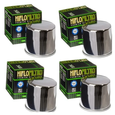 HF204C Oil Filter - Chrome - 4 Pack - Image 1 of 4