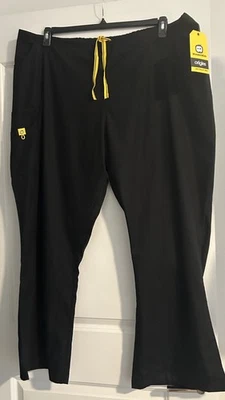 Pantalones Médicos Wonder Wink Negro/Amarillo Borde Cordón Elástico Espalda 5026X/5X Nuevos con Etiquetas Foto 1 de 4