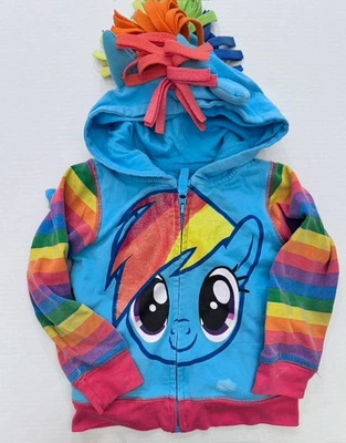 Girls' Hooded Rainbow Dash Jacket, Wings/ Mane Size 3T My Little Pony - Image 1 of 3