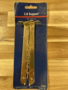 Rare Vintage Lawrence 10" Double Arm Lid Support NEW Brass Plated Chest Hinge - Picture 1 of 4