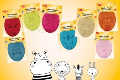 KLEIBER Kinder Patches Aufbügler Tier Motive Reparatur Flicken