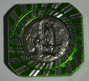 Our Lady Of Lourdes, Magnetic Car Plaque Or Memo Holder - Picture 1 of 2
