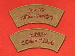 BRITISCHE ARMEE PAAR KOMMANDO SCHULTER TITEL ABZEICHEN BUFF UND HELLBRAUN - Bild 1 von 2